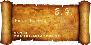 Bersi Herold névjegykártya